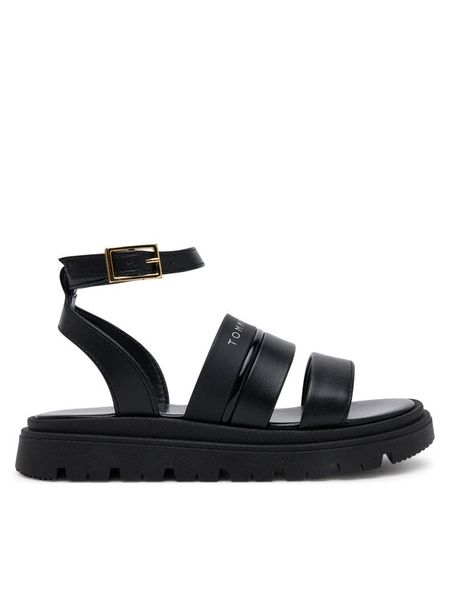 Tommy Hilfiger Sandały Sandal T4A2-33798-0371 M Czarny. Czarne sandały dziewczęce Tommy Hilfiger, ze skóry, bez obcasa, bez zapięcia. Za 259.99 zł.