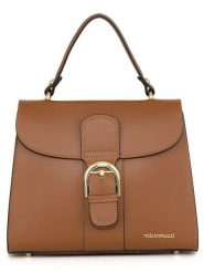 Mia Tomazzi Skórzana torebka "Domaso" w kolorze jasnobrązowym - 26 x 21 x 12 cm rozmiar: onesize. Brązowe torebki klasyczne damskie Mia Tomazzi, z materiału, przez ramię, bez dodatków. Za 304.99 zł.