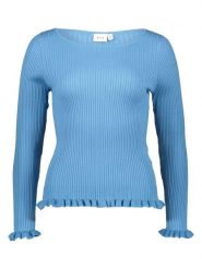 Vila Koszulka w kolorze niebieskim rozmiar: M. Niebieskie bluzki damskie Vila, m, bez wzorów, prążkowane, bez kołnierzyka, bez ramiączek. Za 91.77 zł.