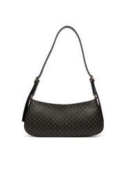Calvin Klein Torebka Emblem Aop Small Shoulder Bag LV04F3324G Czarny. Czarne torebki klasyczne damskie Calvin Klein, ze skóry, bez dodatków. Za 449.99 zł.