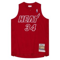 Koszulka Miami Heat Authentic Christmas Day Ray Allen 2012/13. Czerwone koszulki damskie Mitchell & Ness, bez wzorów, bez kołnierzyka, bez ramiączek. Za 1,298.00 zł.