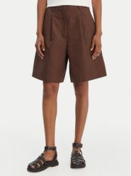 Weekend Max Mara Bermudy Ecuba 2615141022 Brązowy Loose Fit. Brązowe szorty damskie Weekend Max Mara, bez wzorów, z bawełny. Za 869.99 zł.