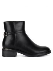 Clara Barson Botki WYL3937-3 Czarny. Czarne botki damskie Clara Barson, z materiału, bez obcasa, na płaskiej podeszwie, bez zapięcia. Za 159.99 zł.
