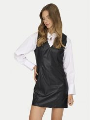 ONLY Sukienka z imitacji skóry Nelly 15360558 Czarny Slim Fit. Czarne sukienki damskie Only, bez wzorów, ze skóry, bez ramiączek. Za 169.99 zł.