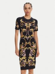 Versace Jeans Couture Sukienka codzienna 78HAO9P9 Czarny Slim Fit. Czarne sukienki damskie Versace Jeans Couture, bez wzorów, z bawełny, bez ramiączek. Za 879.99 zł.