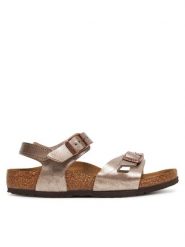 Birkenstock Sandały Kumba 1029445 S Brązowy. Brązowe sandały dziewczęce Birkenstock, ze skóry, bez obcasa, bez zapięcia. Za 159.99 zł.