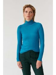 TATUUM Golf w kolorze niebieskim rozmiar: L. Niebieskie golfy damskie TATUUM, l, bez wzorów, ze splotem, bez ramiączek. Za 78.66 zł.