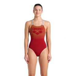 Strój Kąpielowy damski Arena Foggy Dots Swimsuit Swim Pro Back. Czerwone stroje jednoczęściowe Arena, bez wzorów. Za 169.99 zł.