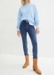Legginsy w optyce dżinsowych. Niebieskie legginsy damskie bonprix, bez wzorów, z jeansu. Za 189.99 zł.
