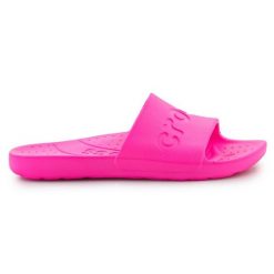 Klapki Crocs Pink Crush 210088-6TW różowe. Czerwone klapki damskie bez wzorów, z materiału, bez obcasa, bez zapięcia. Za 303.63 zł.