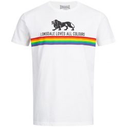 T-shirt o klasycznym kroju Lonsdale Nelson. Białe t-shirty damskie Lonsdale, bez wzorów, z bawełny, bez kołnierzyka. Za 134.50 zł.