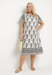 Czarna Wiskozowa Sukienka ze Wzorem Boho Ellivra. Czarne sukienki damskie Born2be, z aplikacjami, z jeansu, boho, bez ramiączek. Za 99.99 zł.