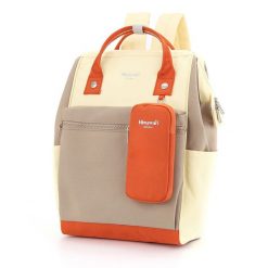 Plecak damski Himawari 1027 beżowy. Brązowe plecaki Peterson, bez wzorów. Za 149.99 zł.
