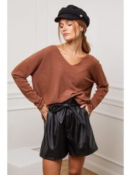 Joséfine Sweter "Erjine" w kolorze karmelowym rozmiar: XL. Brązowe swetry klasyczne damskie Joséfine, xl, z kaszmiru, bez kołnierzyka. Za 193.70 zł.