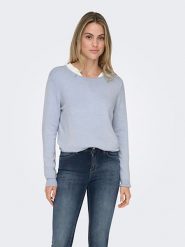 ONLY Sweter w kolorze błękitnym rozmiar: M. Niebieskie swetry klasyczne damskie Only, m, ze splotem, bez kołnierzyka. Za 66.31 zł.