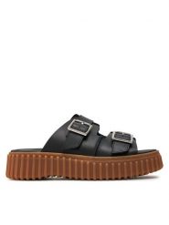 Clarks Klapki Torhill Slide 26176428 Czarny. Czarne klapki damskie Clarks, bez wzorów, ze skóry, bez obcasa, bez zapięcia. Za 349.99 zł.