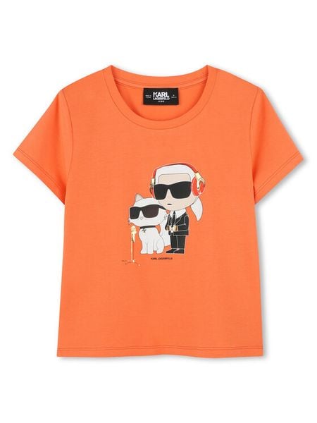Karl Lagerfeld Kids T-Shirt Z30492 D Pomarańczowy Regular Fit. Brązowe koszulki i t-shirty dziewczęce Karl Lagerfeld Kids, bez wzorów, z bawełny, bez kołnierzyka, bez ramiączek. Za 169.99 zł.