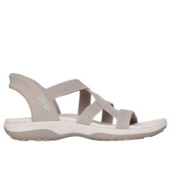 Sandały damskie Skechers Reggae Slim Stretch Flex. Brązowe sandały damskie Skechers, bez wzorów, bez obcasa, bez zapięcia. Za 315.50 zł.
