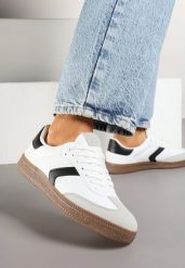 Białe Sneakersy w Stylu Tenisówek z Perforacją Aranaria. Białe obuwie sportowe casual damskie Born2be, z jeansu, tenisowe. Za 89.99 zł.