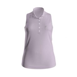 Koszulka polo do golfa bez rękawów damska Inesis WW500. Niebieskie koszulki damskie INESIS, m, bez wzorów, z dżerseju, bez kołnierzyka, bez ramiączek. Za 79.99 zł.