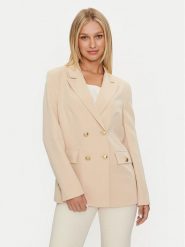 Guess Marynarka Fiona W4YN54 WFWX2 Beżowy Regular Fit. Brązowe marynarki i żakiety damskie Guess, l, z aplikacjami, z syntetyku. Za 339.99 zł.