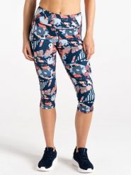 Dare 2b Legginsy sportowe "Influential II" w kolorze granatowo-błękitno-pomarańczowym rozmiar: 42. Brązowe legginsy damskie Dare 2b, bez wzorów, z materiału. Za 69.58 zł.