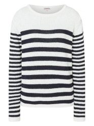 Timezone Sweter w kolorze granatowo-białym rozmiar: L. Białe swetry klasyczne damskie Timezone, l, bez kołnierzyka. Za 122.96 zł.