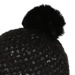 Damska Czapka Lorelai Bobble IV. Czarne czapki damskie Regatta, na zimę, bez wzorów, z dzianiny. Za 33.99 zł.
