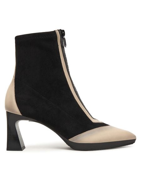 Hispanitas Botki BHI254186 Czarny. Czarne botki damskie Hispanitas, ze skóry, bez obcasa, na słupku, bez zapięcia. Za 629.99 zł.