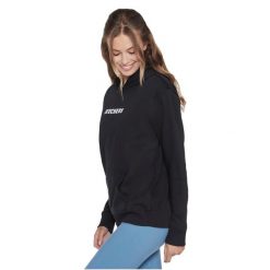 Bluza dresowa sportowa damska Skechers Signature Pullover Hoodie. Czarne bluzy damskie Skechers, s, bez wzorów, z dresówki, bez kaptura. Za 159.99 zł.