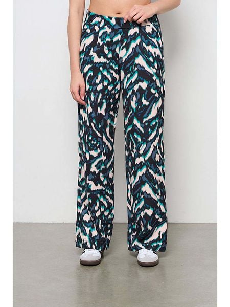 &Co Woman Spodnie "Camilla" w kolorze zielono-biało-czarnym rozmiar: L. Czarne spodnie materiałowe damskie &Co Woman, bez wzorów, z materiału. Za 180.06 zł.