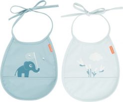 Śliniaki z kieszonką Happy Clouds niebieskie 2 szt. Niebieskie śliniaki Done by deer, bez wzorów. Za 69.00 zł.