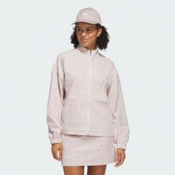 Kurtka Ultimate365 Gingham. Brązowe kurtki damskie Adidas, bez wzorów, z materiału, bez kaptura. Za 439.00 zł.
