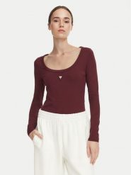 Guess Body V4YP07 J1314 Bordowy Slim Fit. Czerwone body i gorsety Guess, z aplikacjami, z bawełny. Za 194.99 zł.