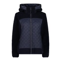 Kurtka z kapturem wooltech damska CMP Teddy Fur effect. Czarne kurtki damskie CMP, bez wzorów, z kapturem. W wyprzedaży za 586.00 zł.