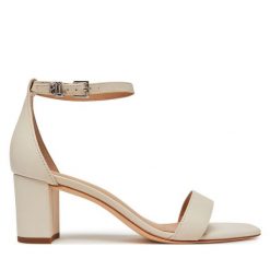 Sandały LAUREN RALPH LAUREN. Brązowe sandały damskie Lauren Ralph Lauren, bez wzorów, bez obcasa, na płaskiej podeszwie, bez zapięcia. Za 728.99 zł.