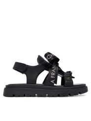 Elisabetta Franchi Sandały F4A2-E0588-1733999-S Czarny. Czarne sandały dziewczęce Elisabetta Franchi, ze skóry, bez obcasa, bez zapięcia. Za 769.99 zł.