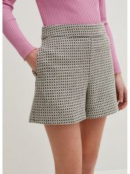 STEFANEL Szorty w kolorze beżowo-czarnym rozmiar: 44. Brązowe szorty damskie Stefanel, bez wzorów, z podwyższonym stanem. Za 114.17 zł.