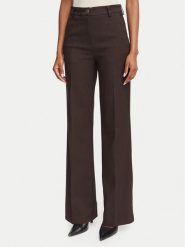 Morgan Spodnie materiałowe 262-PCHOC.F Brązowy ciemny Straight Fit. Brązowe spodnie materiałowe damskie Morgan, bez wzorów, z bawełny. Za 349.99 zł.