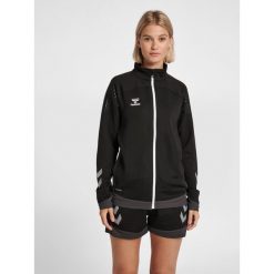 Bluza do piłki ręcznej damska Hummel hml LEAD poly zapinana na zamek. Czarne bluzy damskie Hummel, s, bez wzorów, z materiału, bez kaptura. Za 171.00 zł.
