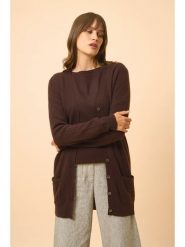 Just Cashmere Kaszmirowy kardigan "Chelsea" w kolorze ciemnobrązowym rozmiar: S. Brązowe kardigany damskie Just Cashmere, s, bez wzorów, z kaszmiru. Za 426.99 zł.