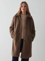 OPUS Płaszcz pluszowy w kolorze brązowym rozmiar: 36. Brązowe płaszcze damskie Opus, bez wzorów, bez kaptura. Za 304.99 zł.