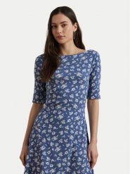 LAUREN RALPH LAUREN Sukienka codzienna 200976993001 Niebieski Regular Fit. Niebieskie sukienki damskie Lauren Ralph Lauren, bez wzorów, z bawełny, bez ramiączek. Za 719.99 zł.