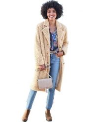 Heine Płaszcz pluszowy w kolorze beżowym rozmiar: 40. Brązowe płaszcze damskie Heine, bez wzorów, bez kaptura. Za 174.43 zł.