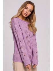 Made of emotion Sweter w kolorze fioletowym rozmiar: L/XL. Różowe swetry klasyczne damskie Made Of Emotion, l, bez kołnierzyka. Za 100.99 zł.