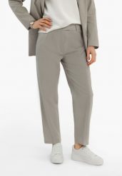 Materiałowe spodnie casual R-TERA. Szare spodnie materiałowe damskie Volcano, bez wzorów, z bawełny. Za 169.99 zł.