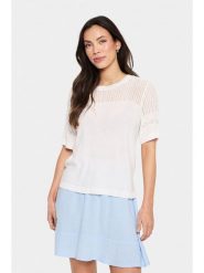 SAINT TROPEZ Sweter w kolorze kremowym rozmiar: S. Brązowe swetry klasyczne damskie Saint Tropez, s, z wiskozy, bez kołnierzyka. Za 104.99 zł.