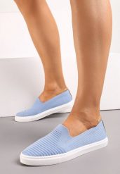 Niebieskie Tenisówki z Elastyczną Wsuwaną Cholewką Zairena. Niebieskie obuwie sportowe damskie Born2be, bez zapięcia, tenisowe. Za 39.99 zł.