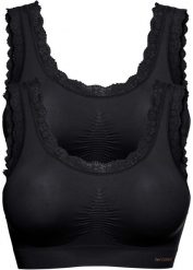 Biustonosz bezszwowy bustier Feel comfort (2 szt.). Białe biustonosze bonprix, bez wzorów, z koronki. Za 84.99 zł.