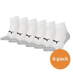 Skarpety Puma Sport Quarter z amortyzacją, 6 szt., białe. Białe skarpetki damskie Puma, bez wzorów, z elastanu. Za 162.99 zł.